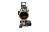 TRIJICON ACOG 4X32 FLAT DARK EARTH SCOPE, DUAL ILLUMINATION GREEN CROSSHAIR RETICLE W/ 3.25 MOA RMR TYPE 2 SIGHT