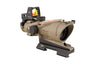 TRIJICON ACOG 4X32 FLAT DARK EARTH SCOPE, DUAL ILLUMINATION GREEN CROSSHAIR RETICLE W/ 3.25 MOA RMR TYPE 2 SIGHT